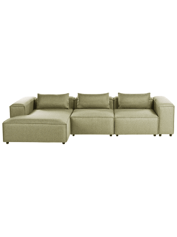 Beliani Ecksofa BRANDE in Grün - (W) 330 x (H) 70 x (L) 184 cm