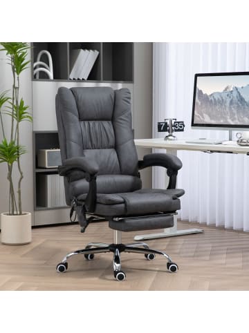 Vinsetto Massage-Bürostuhl-64L x 70B x 110-118H cm-Dunkelgrau