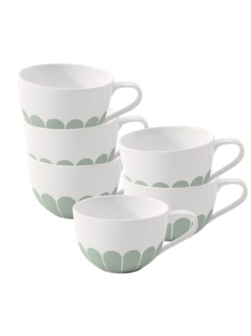 6er Set Cappuccinotassen Fleur Couleur in Vert 300 ml