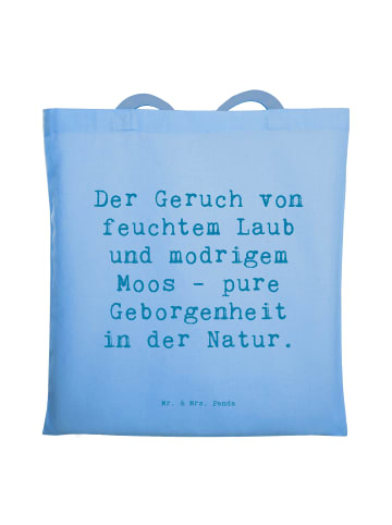 Mr. & Mrs. Panda Tote Bag Spruch Geborgenheit in der Natur mit S... in Sky Blue