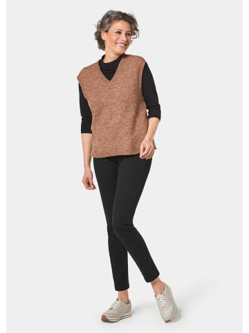 GOLDNER Kurzgröße:  Zeitloser, kombistarker Pullunder in braun / melange