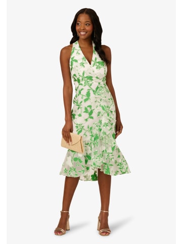Adrianna Papell Cocktail Kleid Organza Jacquard Dress in Green/Ivory