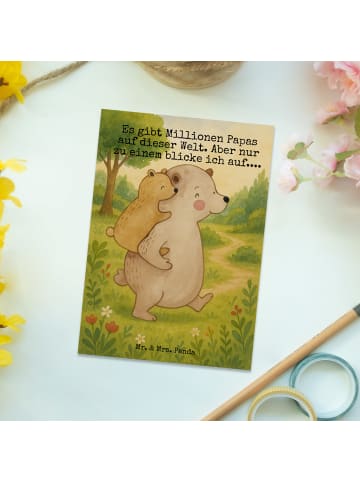 Mr. & Mrs. Panda Ansichtskarte Papa Bär Design mit Spruch in Weiß