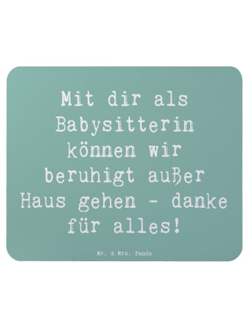 Mr. & Mrs. Panda Mauspad Spruch Babysitter Dank mit Spruch in Meeresbrise