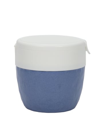 koziol Lunchboxen BENTOBOX L für Salate und Dressings in Blau, 14 x 13 x 14 cm