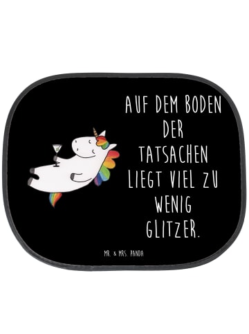 Mr. & Mrs. Panda Auto Sonnenschutz Einhorn Blümchentail mit Spruch in Schwarz