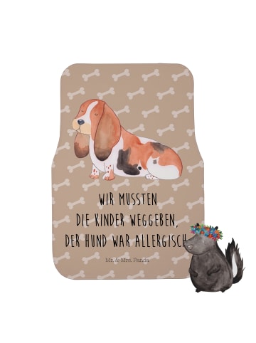 Mr. & Mrs. Panda Fahrer Autofußmatte Hund Basset Hound mit Spruch in Hundeglück