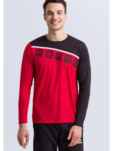 erima 5-C Longsleeve in rot/schwarz/weiss