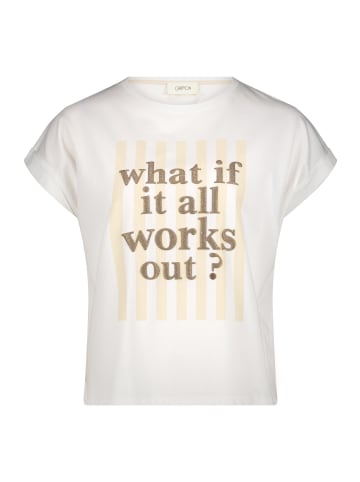 CARTOON Printshirt mit Ärmelaufschlag in Patch Cream/Beige