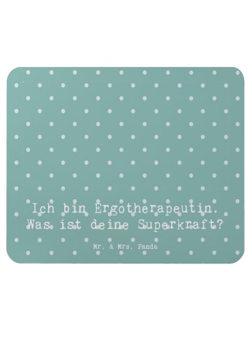 Mr. & Mrs. Panda Mauspad Super Ergotherapeutin mit Spruch in Meeresbrise
