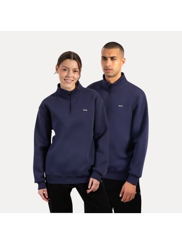 SMILODOX Unisex Half Zip Sweatshirt Jago in Marineblau