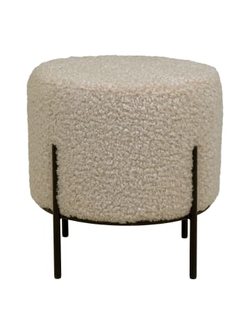 House Nordic Pouf ALFORD Taupe Lammfell Optik