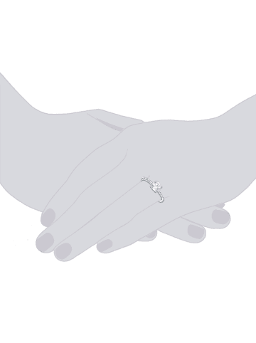 Trilani Ring Sterling Silber Zirkonia in silber