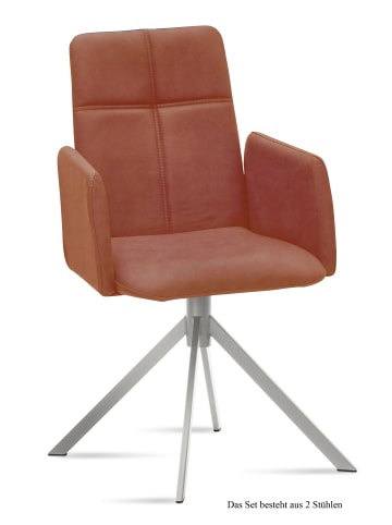 58 aufm Kessel ARMLEHNSTUHL (2er-Set) Dorisa 52x92x60 Edelstahl/Espresso