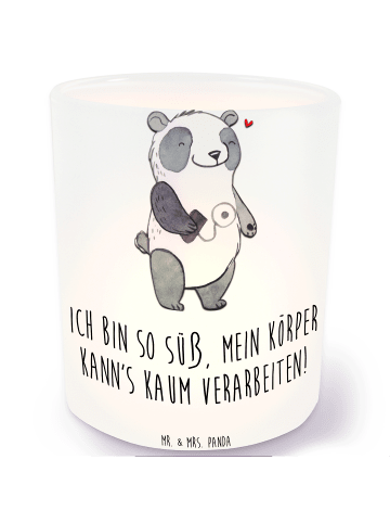 Mr. & Mrs. Panda Glas Windlicht Panda Insulinpumpe mit Spruch in Transparent