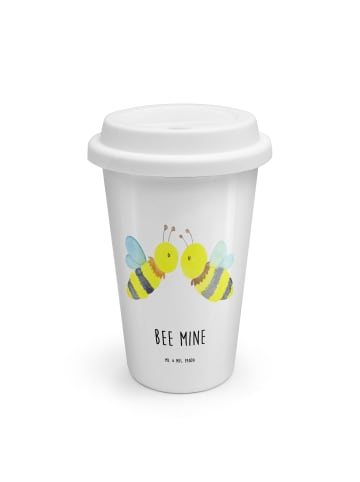 Mr. & Mrs. Panda Tumbler Biene Liebe mit Spruch in Weiß