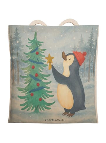 Mr. & Mrs. Panda Tasche Pinguin Weihnachtsbaum Design ohne Spruch in Weiß