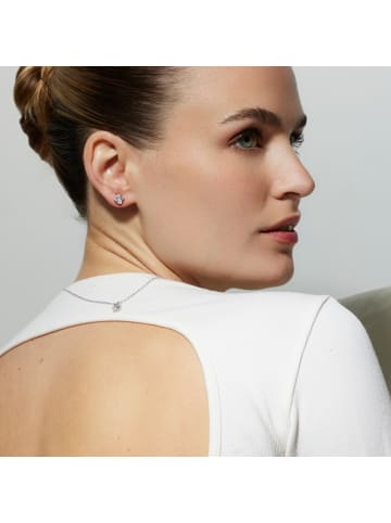 Luxenter Set aus 925er Sterlingsilber mit glänzenden Zirkonia-Steinen, rhodiniert – Jacue