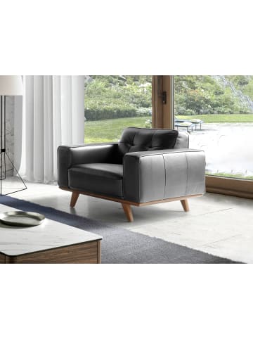Angel Cerdá Chester-Sessel 5037 in Walnuss / Schwarz – (B)112 x (H)95 x (T)78 cm