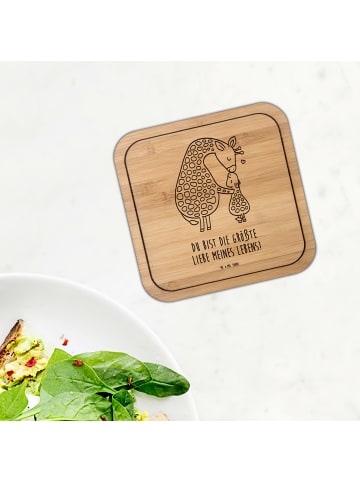 Mr. & Mrs. Panda Untersetzer quadratisch Giraffe Kind mit Spruch in Transparent