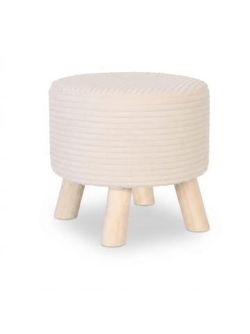 relaxdays Hocker in Beige/ Natur - (H)30 x Ø 30 cm