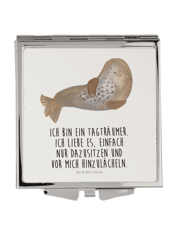 Mr. & Mrs. Panda Schminkspiegel Robbe Lachen mit Spruch in Weiß