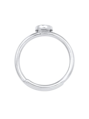 Elli Ring 925 Sterling Silber Buchstabe, Buchstabe - J, Plättchen in Silber
