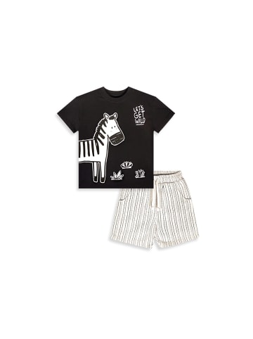 Denokids Zweiteiler Set Zebra in schwarz
