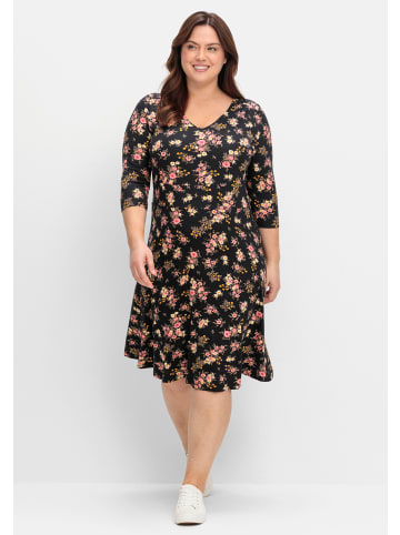 sheego by Joe Browns Jerseykleid in schwarz-gemustert