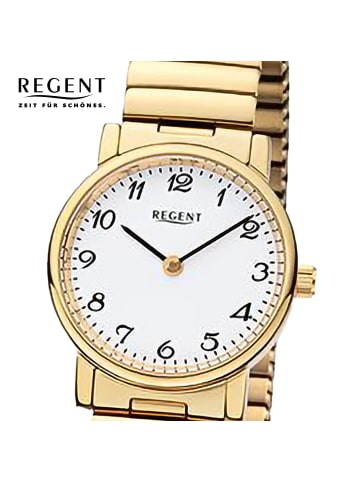 Regent Analog-Armbanduhr Regent Metallarmband gold klein (ca. 26,5mm)