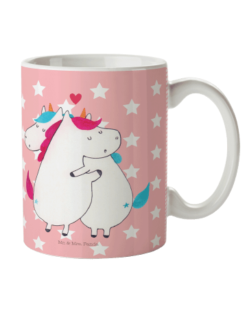 Mr. & Mrs. Panda Kindertasse Einhorn Mitteilung ohne Spruch in Rot Pastell