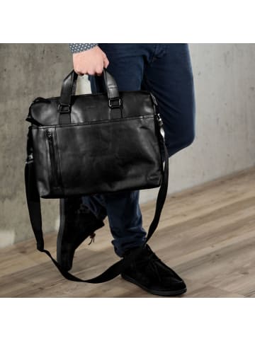 BACCINI Leder-Laptoptasche 15" Leder Businesstasche Unisex LEANDRO in schwarz