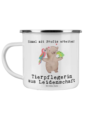 Mr. & Mrs. Panda Emaille Tasse Tierpflegerin Leidenschaft mit Sp... in Weiß