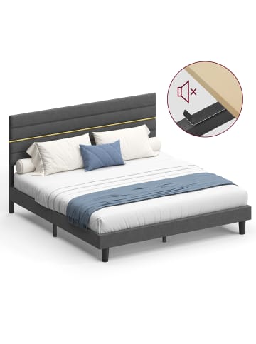 VASAGLE Bettgestell Kacy in Grau - (B)180 x (H)(110-116.5) x (T)202 cm
