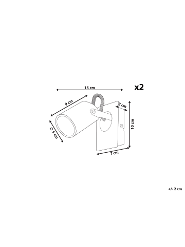 Beliani 2er-Set Spots KLIP in Messing