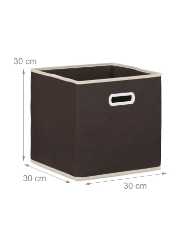 relaxdays 4x Faltbox in Braun - (B)30 x (H)30 x (T)30 cm