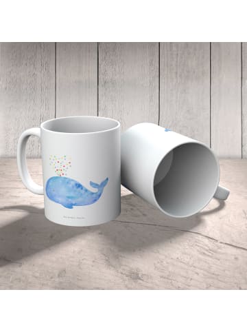 Mr. & Mrs. Panda Kunststoffbecher Wal Konfetti ohne Spruch in Weiß