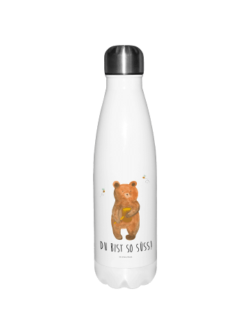 Mr. & Mrs. Panda Thermosflasche Bär Honig mit Spruch in Weiß