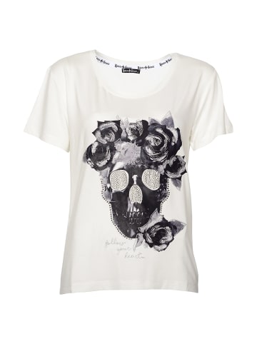 Roberto Geissini Flower Skull T-Shirt Weiß