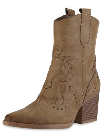 VAN HILL Cowboy Boots Serenity in Khaki