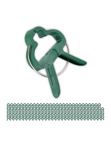 relaxdays 120 x Pflanzenclips in Grün - 4,5 x 6 cm