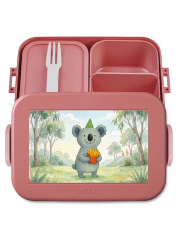 Mr. & Mrs. Panda Brotdose Koala Pommes Design ohne Spruch in Rot Pastell