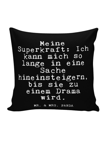 Mr. & Mrs. Panda Kopfkissen 40x40 Meine Superkraft: Ich kann... ... in Schwarz