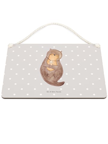 Mr. & Mrs. Panda Schild Otter Muschel ohne Spruch in Grau Pastell