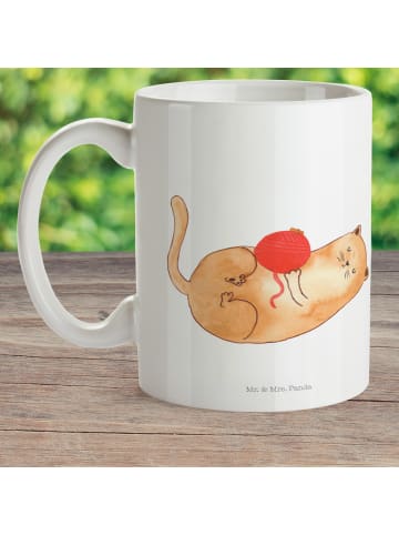Mr. & Mrs. Panda Kindertasse Katze Wolle ohne Spruch in Weiß