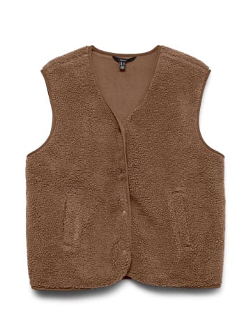Vero Moda Teddyfell Weste in Fossil