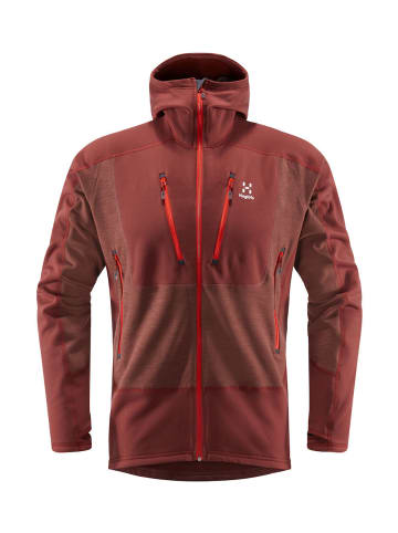 Haglöfs Fleecejacke Serac Hood in Maroon Red/Habanero