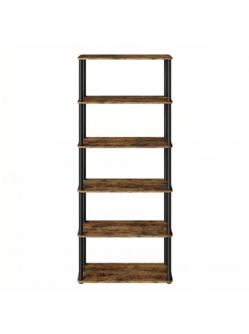 VASAGLE Standregal Braylin in Braun-Schwarz - (B)60 x (H)173.4 x (T)23.8 cm