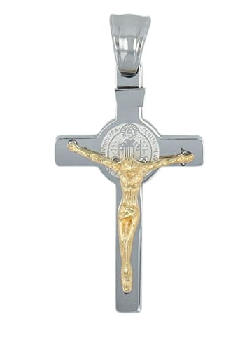 Adeliás Unisex Anhänger – Kreuz Kreuzanhänger aus Edelstahl in silber
