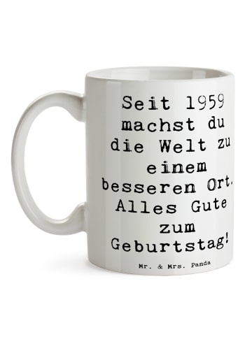 Mr. & Mrs. Panda Kaffeebecher Spruch 1959 Geburtstag mit Spruch in Weiß